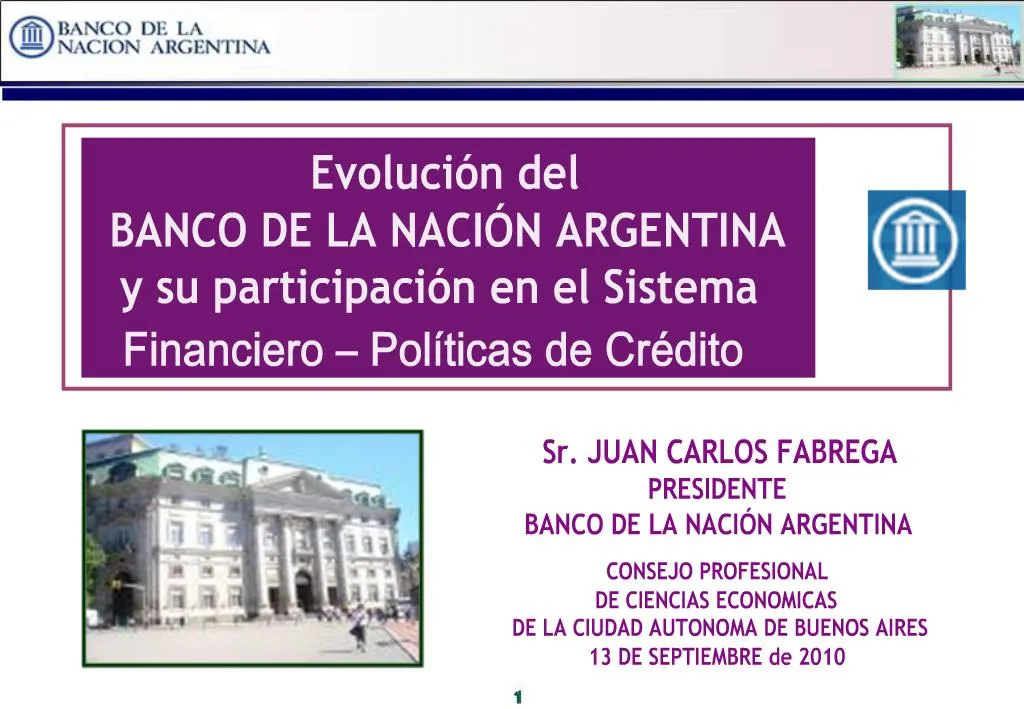 Ppt Evoluci N Del Banco De La Naci N Argentina Y Su Participaci N En