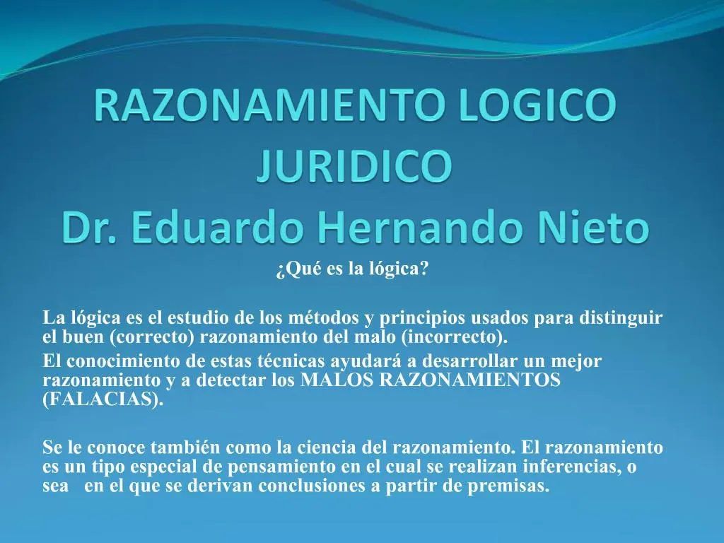 Ppt Razonamiento Logico Juridico Dr Eduardo Hernando Nieto