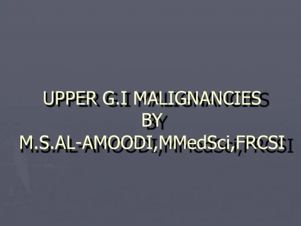 PPT Diagnosis Surgical Management Of Gastric Malignancies