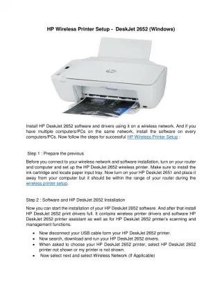 PPT HP Deskjet 3752 Wireless Printer Setup Ppt PowerPoint