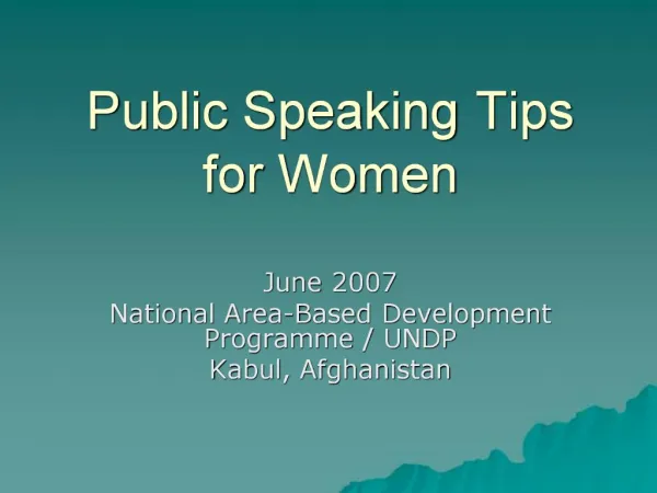 Public Speaking Tips for Women