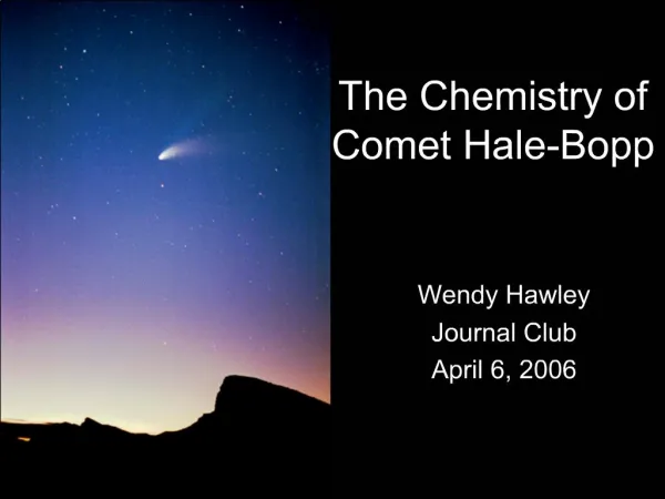 The Chemistry of Comet Hale-Bopp