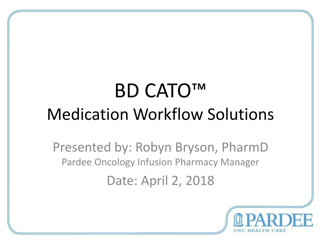 bd cato medication workflow solutions