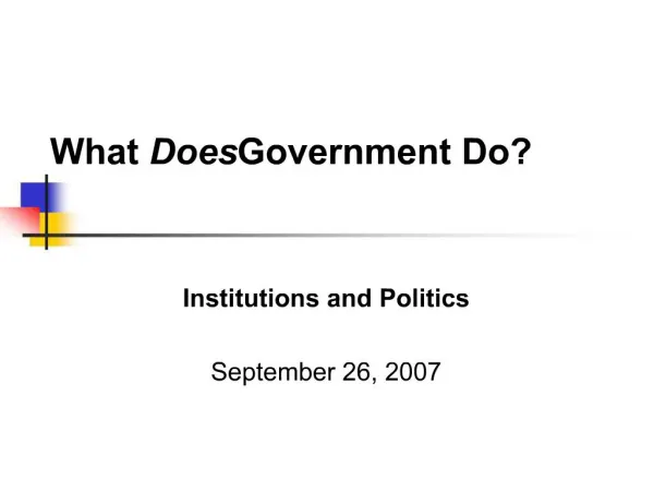 What Does Government Do