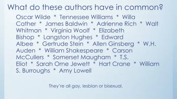 What do these authors have in common?