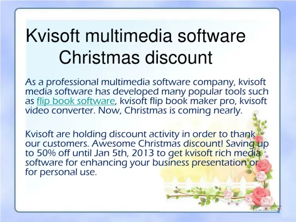 Kvisoft multimedia software Christmas discount