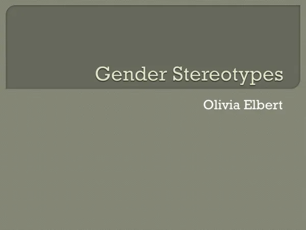 Gender Stereotypes