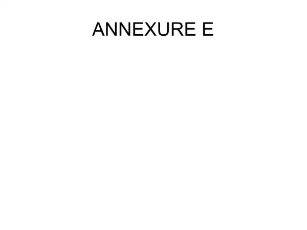 ANNEXURE E