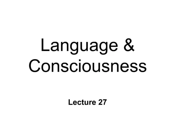 Language Consciousness