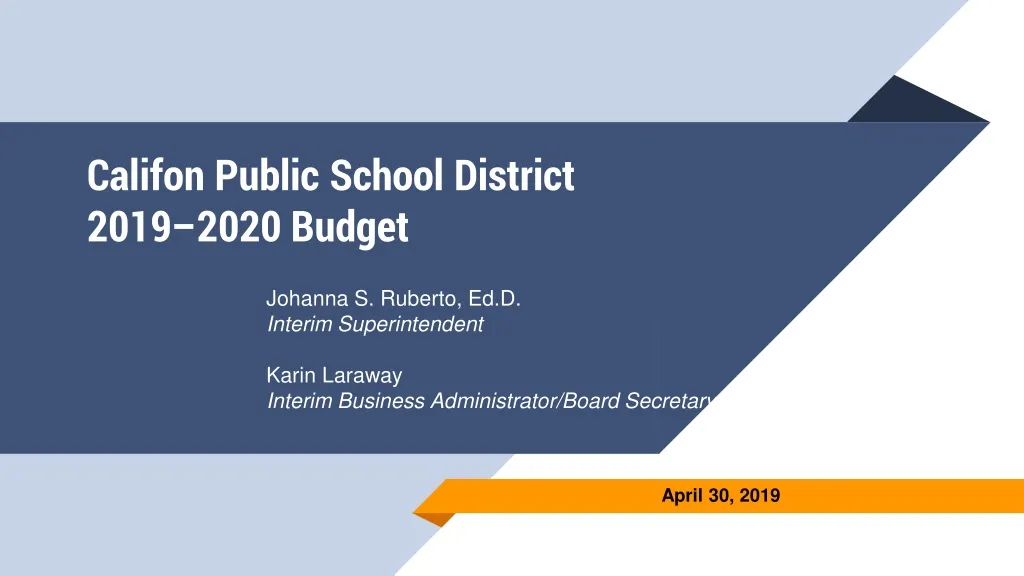 califon public school district 2019 2020 budget