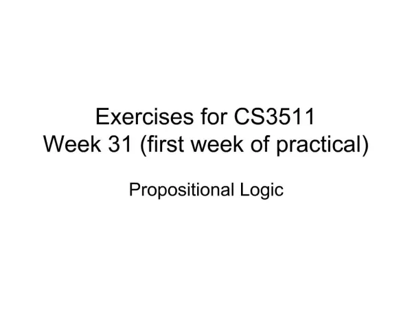 Exercises for CS3511 Week 31 first week of practical