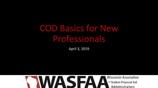 COD Basics for New Professionals