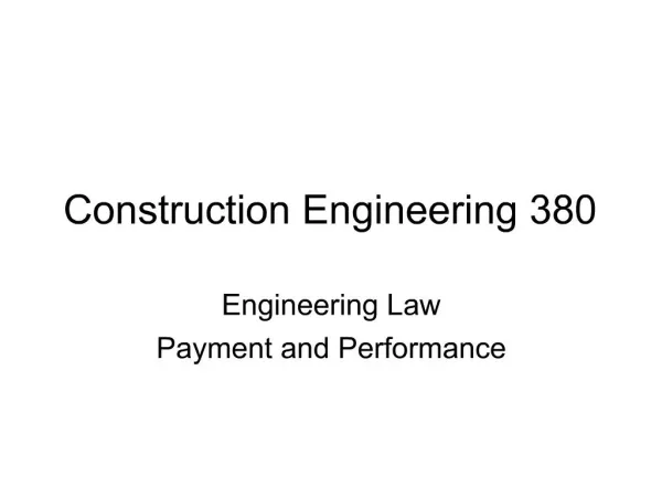 Construction Engineering 380