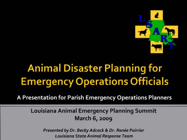 Animal Disaster Planning for Emergency Operations Officials