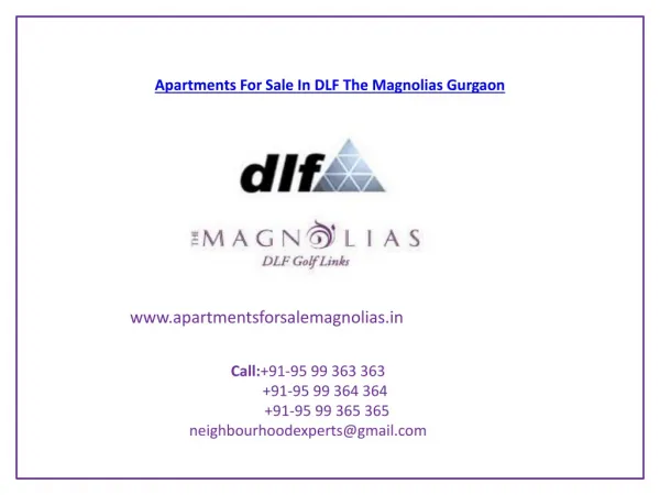 Apartments For Sale In DLF The Magnolias Gurgaon