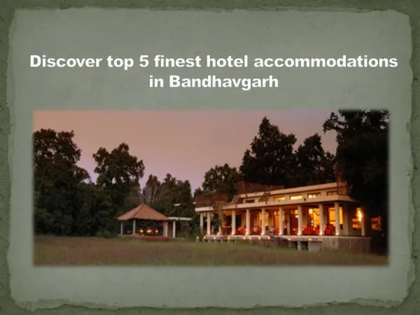 Discover top 5 finest hotel accommodations in Bandhavgarh