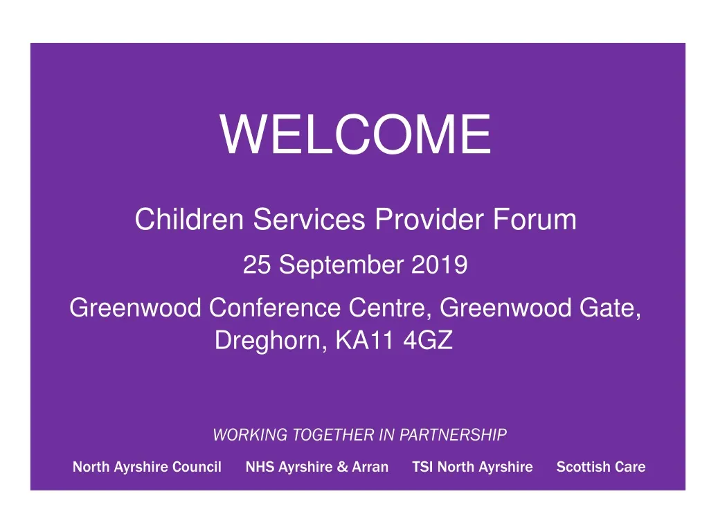 welcome children services provider forum