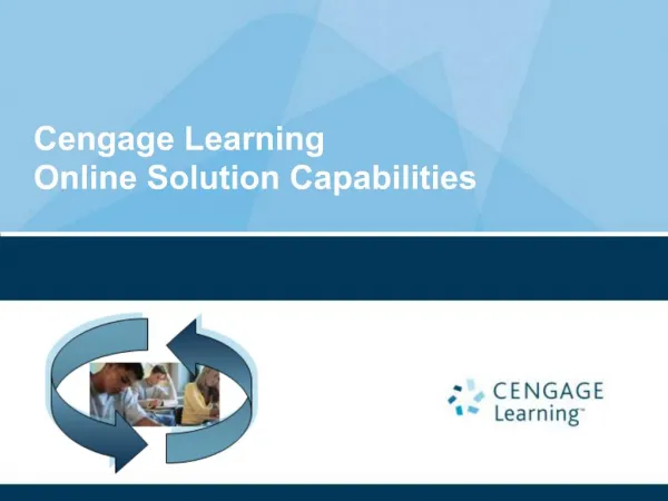 Cengage Learning Online Solution Capabilities
