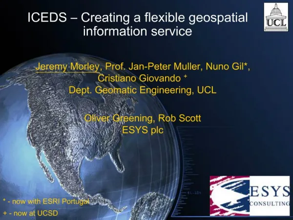 ICEDS Creating a flexible geospatial information service