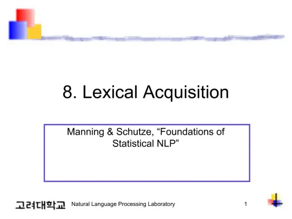 8. Lexical Acquisition