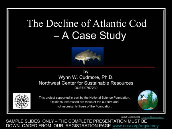 The Decline of Atlantic Cod A Case Study