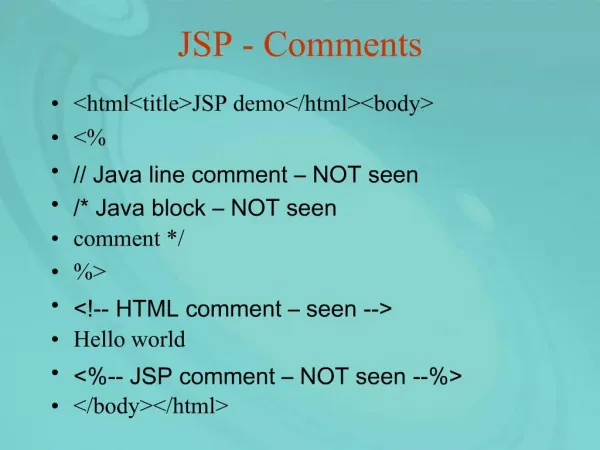 JSP - Comments
