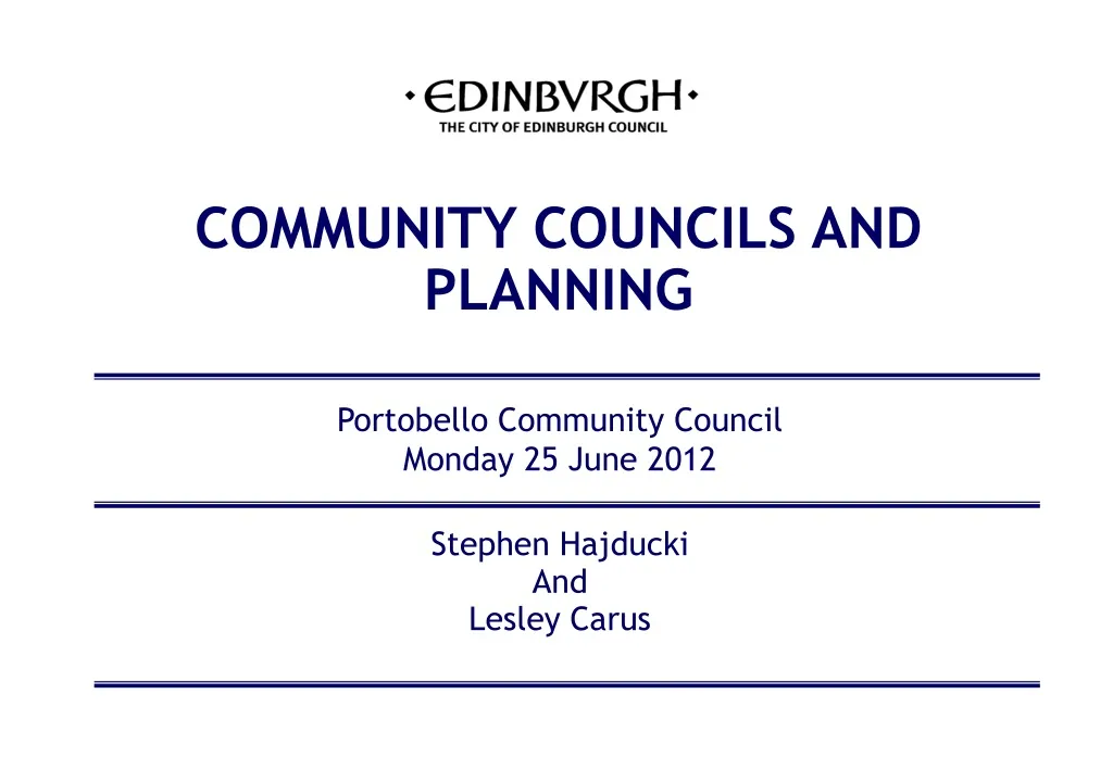 community councils and planning