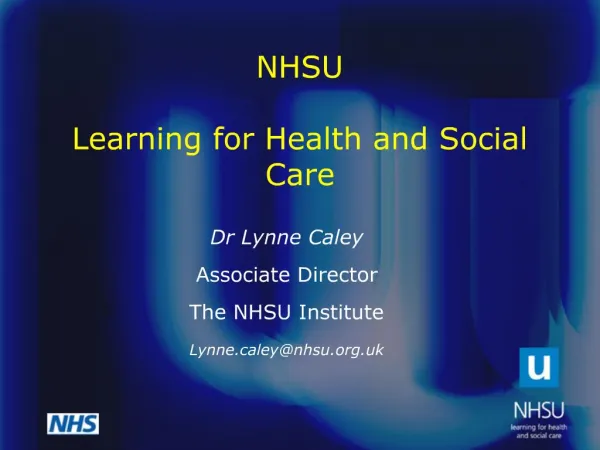 NHSU Learning for Health and Social Care