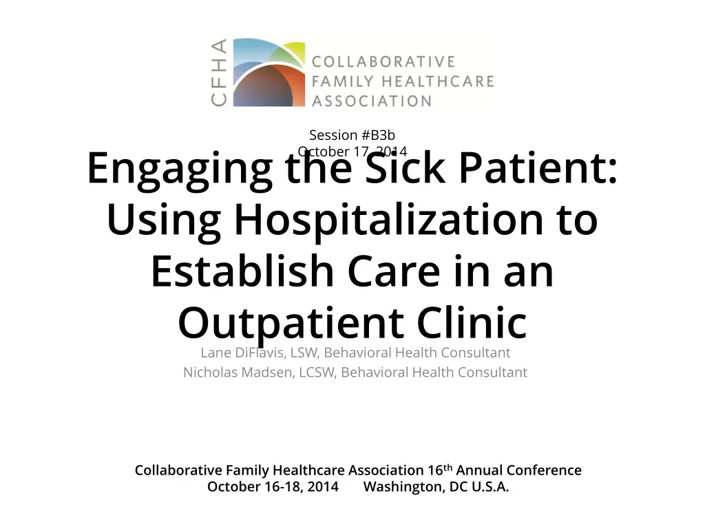 engaging the sick patient using hospitalization to establish care in an outpatient clinic