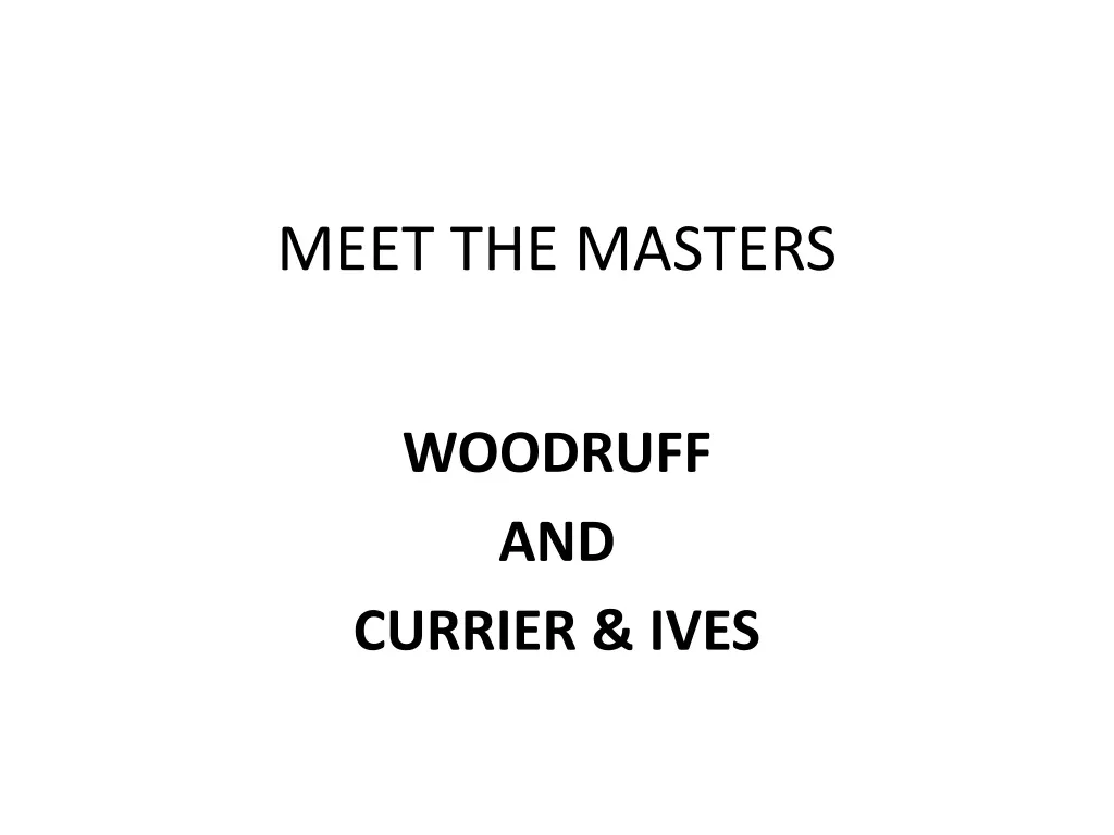 meet the masters