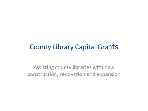 County Library Capital Grants