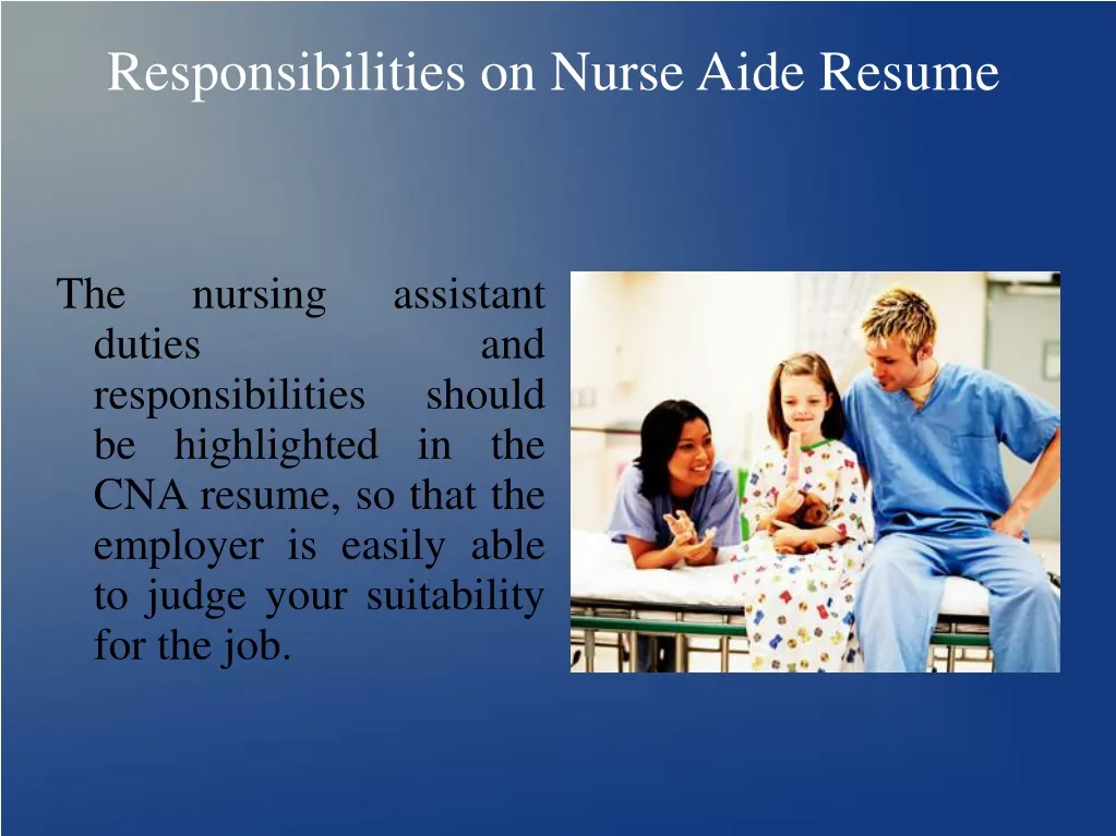 responsibilities on nurse aide resume
