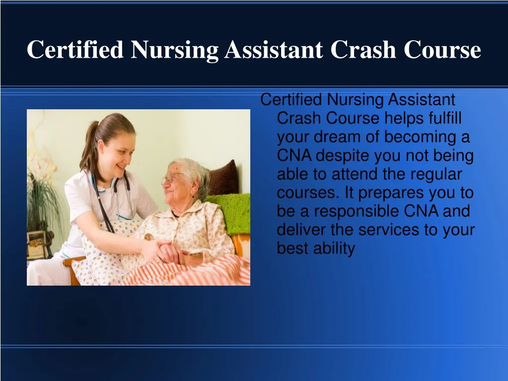 certified nursing assistant crash course