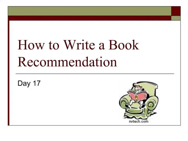How to Write a Book Recommendation