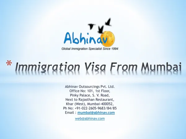 Immigration Visa from Mumbai