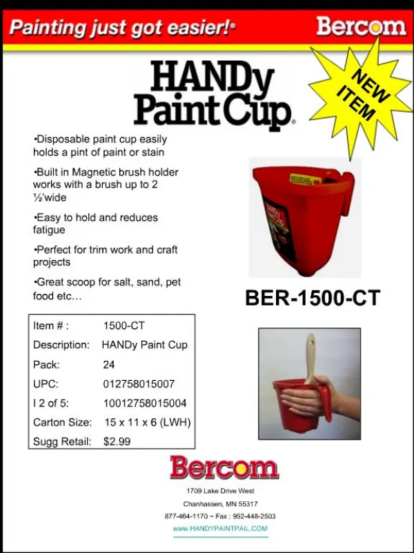 Item : 1500-CT Description: HANDy Paint Cup Pack: 24 UPC: 012758015007 I 2 of 5: 100127580