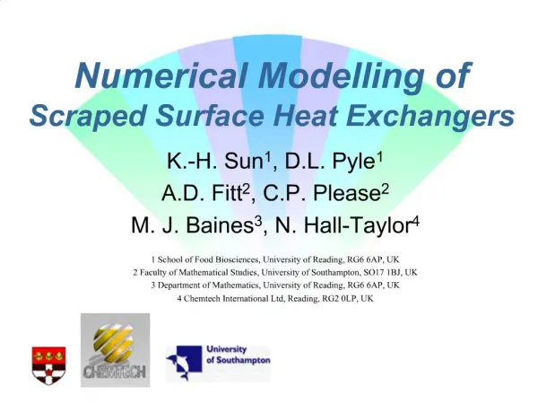Numerical Modelling of Scraped Surface Heat Exchangers