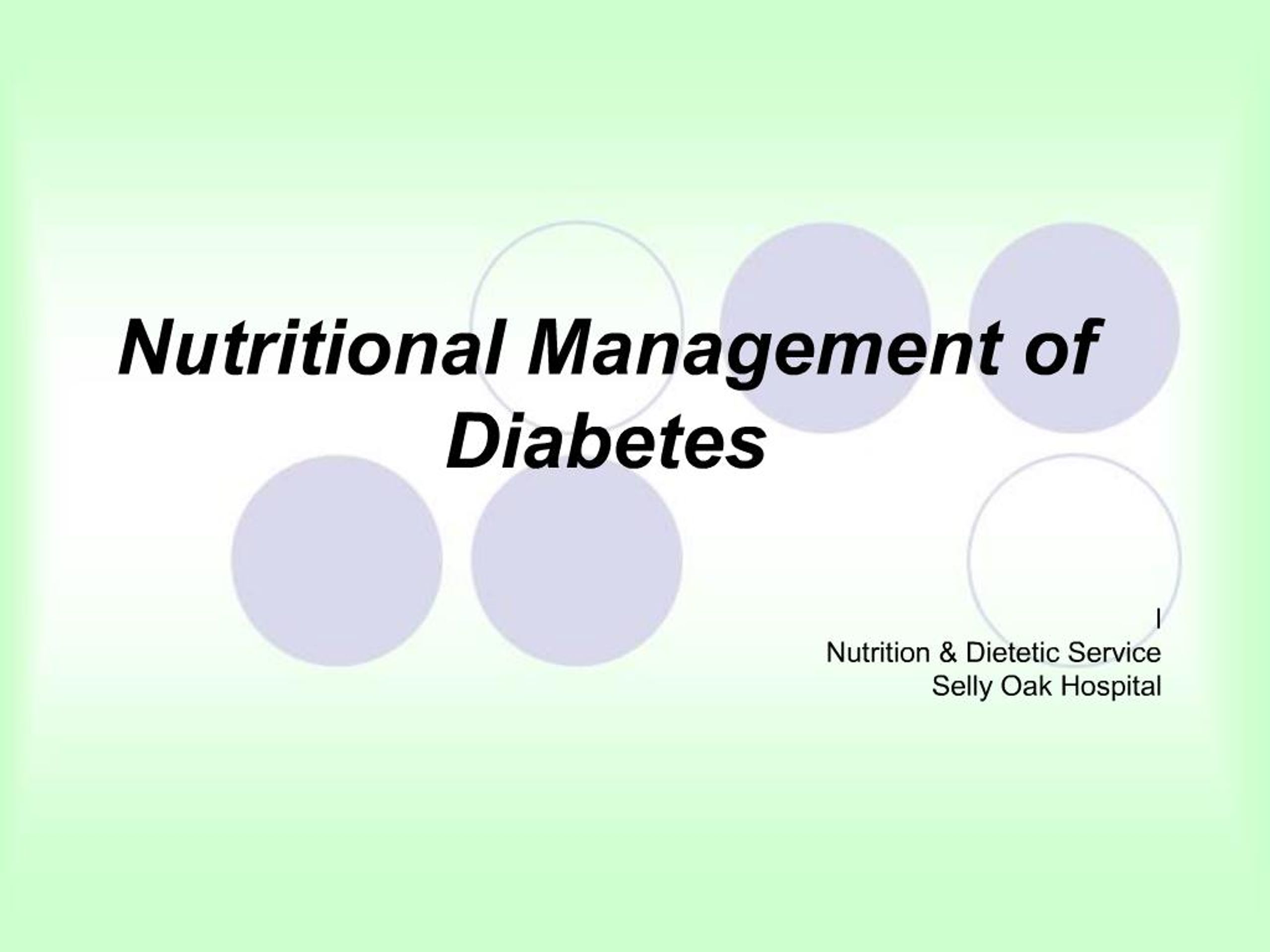 PPT - Nutritional Management of Diabetes PowerPoint Presentation, free ...