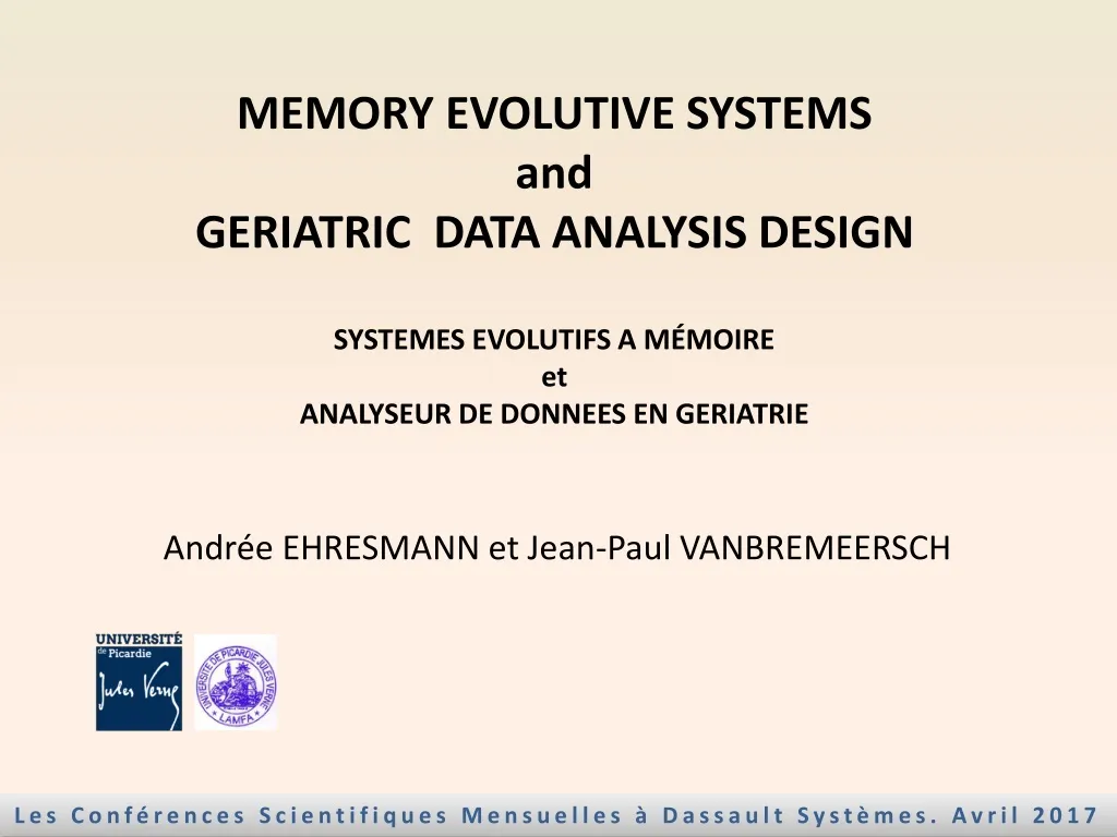 memory evolutive systems and geriatric data