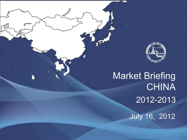 Market Briefing CHINA 2012-2013