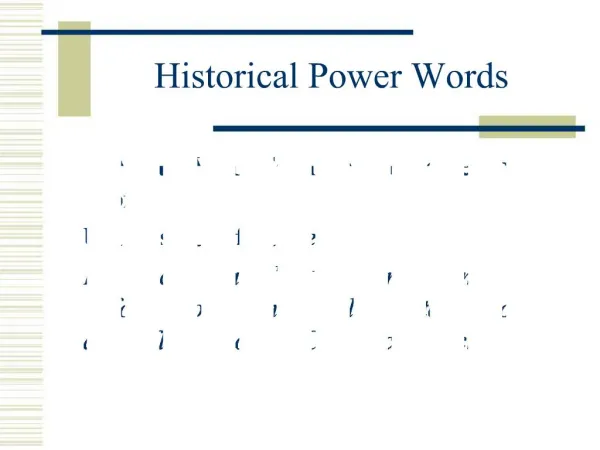 Historical Power Words