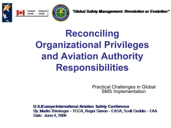 Reconciling Organizational Privileges and Aviation Authority Responsibilities
