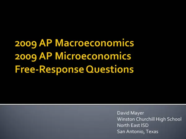 2009 AP Macroeconomics 2009 AP Microeconomics Free-Response Questions