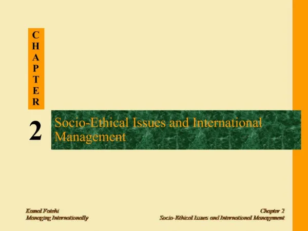 Socio-Ethical Issues and International Management