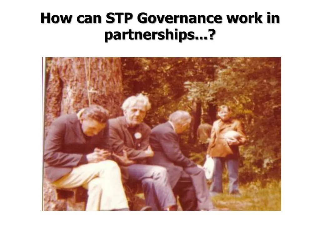 how can stp governance work in partnerships