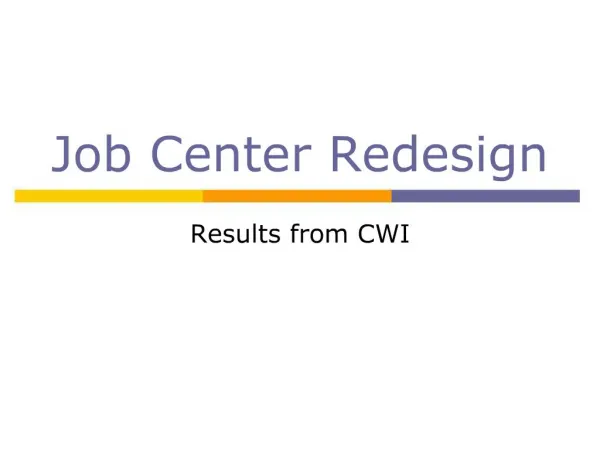 Job Center Redesign