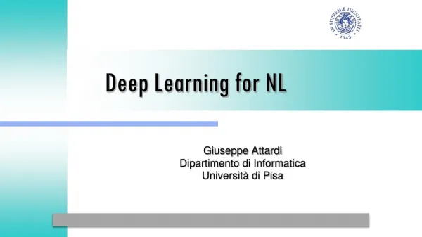 Deep Learning for NL