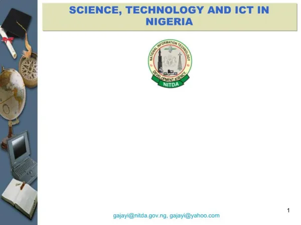By Prof. G.O. Ajayi Director-General National Information Technology Development Agency NITDA Abuja, Nigeria at UNESC