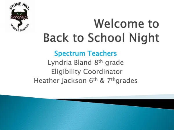 Welcome to Back to School Night