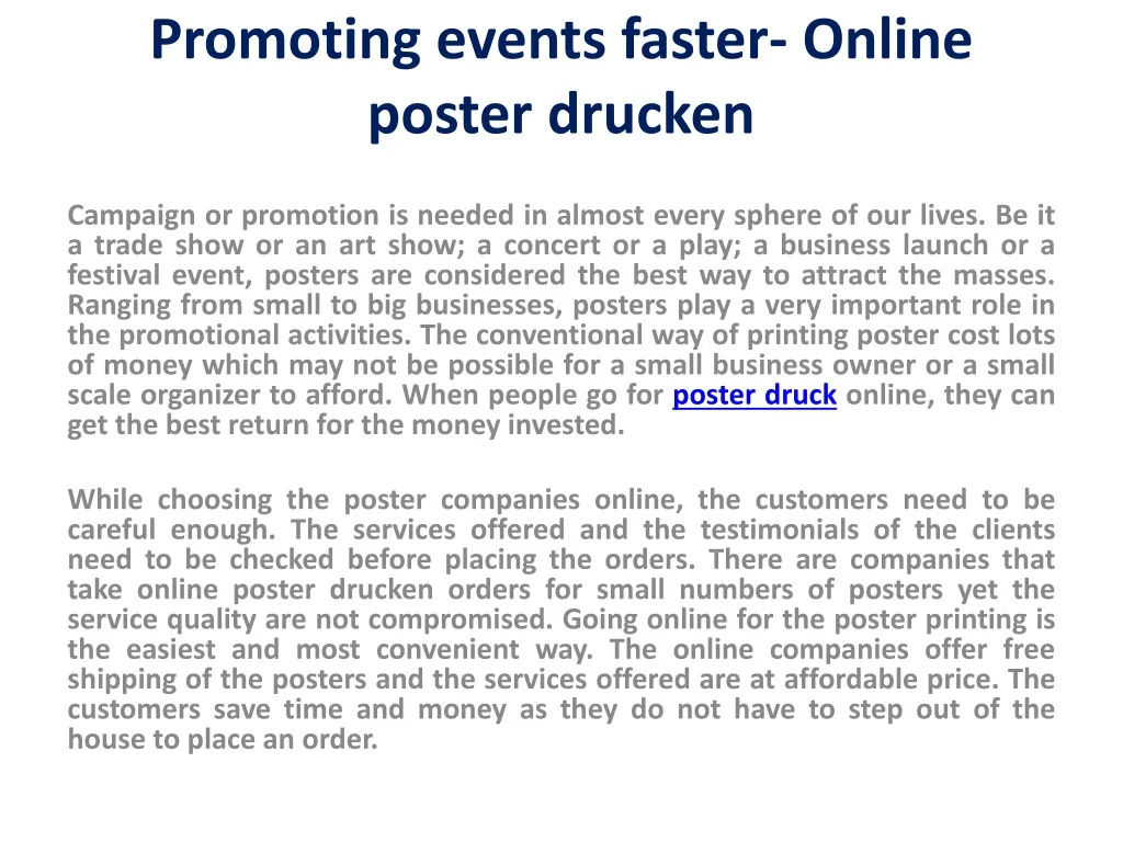 promoting events faster online poster drucken